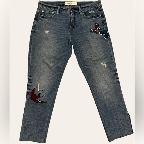 Gap 1969 Best Girlfriend Jeans with bird and butterfly embroidery - Picture 2 of 6